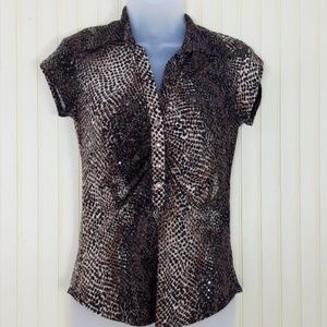 Cache Animal Print Top